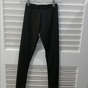 Black faux leather leggings